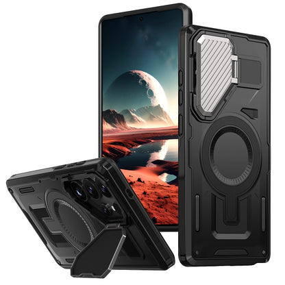 Shield Frame Holder MagSafe Phone Case, For Samsung Galaxy S26 Ultra 5G, For Samsung Galaxy S25 Edge 5G, For Samsung Galaxy S25 5G, For Samsung Galaxy S25+ 5G, For Samsung Galaxy S25 Ultra 5G, For Samsung Galaxy S24 FE 5G