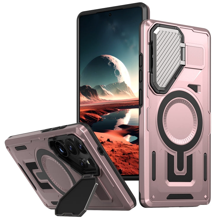 Shield Frame Holder MagSafe Phone Case, For Samsung Galaxy S26 Ultra 5G, For Samsung Galaxy S25 Edge 5G, For Samsung Galaxy S25 5G, For Samsung Galaxy S25+ 5G, For Samsung Galaxy S25 Ultra 5G, For Samsung Galaxy S24 FE 5G