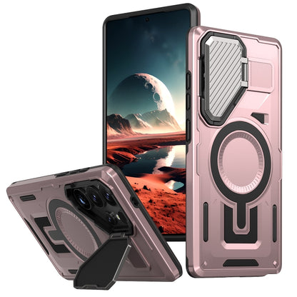 Shield Frame Holder MagSafe Phone Case, For Samsung Galaxy S26 Ultra 5G, For Samsung Galaxy S25 Edge 5G, For Samsung Galaxy S25 5G, For Samsung Galaxy S25+ 5G, For Samsung Galaxy S25 Ultra 5G, For Samsung Galaxy S24 FE 5G