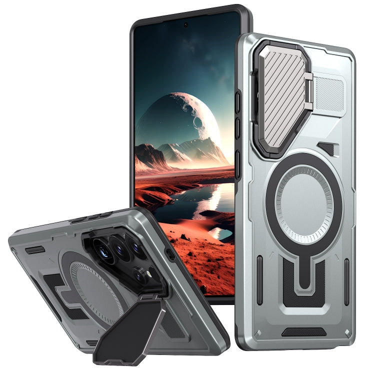 Shield Frame Holder MagSafe Phone Case, For Samsung Galaxy S26 Ultra 5G, For Samsung Galaxy S25 Edge 5G, For Samsung Galaxy S25 5G, For Samsung Galaxy S25+ 5G, For Samsung Galaxy S25 Ultra 5G, For Samsung Galaxy S24 FE 5G