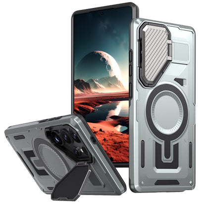 Shield Frame Holder MagSafe Phone Case, For Samsung Galaxy S26 Ultra 5G, For Samsung Galaxy S25 Edge 5G, For Samsung Galaxy S25 5G, For Samsung Galaxy S25+ 5G, For Samsung Galaxy S25 Ultra 5G, For Samsung Galaxy S24 FE 5G