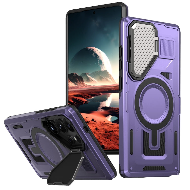 Shield Frame Holder MagSafe Phone Case, For Samsung Galaxy S26 Ultra 5G, For Samsung Galaxy S25 Edge 5G, For Samsung Galaxy S25 5G, For Samsung Galaxy S25+ 5G, For Samsung Galaxy S25 Ultra 5G, For Samsung Galaxy S24 FE 5G