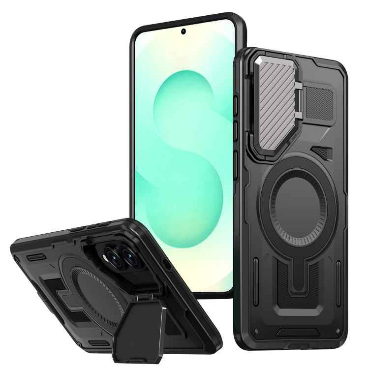 Shield Frame Holder MagSafe Phone Case, For Samsung Galaxy S26 Ultra 5G, For Samsung Galaxy S25 Edge 5G, For Samsung Galaxy S25 5G, For Samsung Galaxy S25+ 5G, For Samsung Galaxy S25 Ultra 5G, For Samsung Galaxy S24 FE 5G