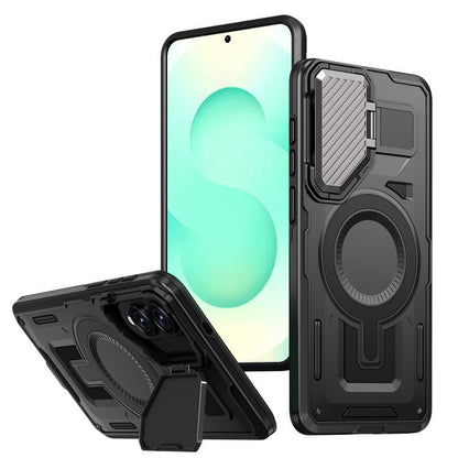 Shield Frame Holder MagSafe Phone Case, For Samsung Galaxy S26 Ultra 5G, For Samsung Galaxy S25 Edge 5G, For Samsung Galaxy S25 5G, For Samsung Galaxy S25+ 5G, For Samsung Galaxy S25 Ultra 5G, For Samsung Galaxy S24 FE 5G