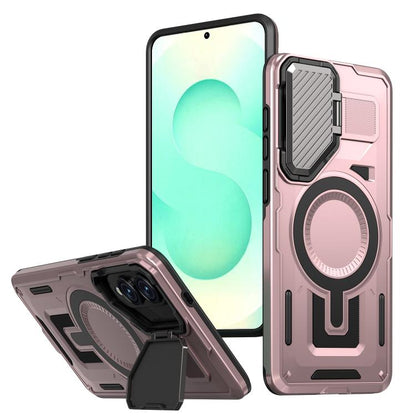 Shield Frame Holder MagSafe Phone Case, For Samsung Galaxy S26 Ultra 5G, For Samsung Galaxy S25 Edge 5G, For Samsung Galaxy S25 5G, For Samsung Galaxy S25+ 5G, For Samsung Galaxy S25 Ultra 5G, For Samsung Galaxy S24 FE 5G