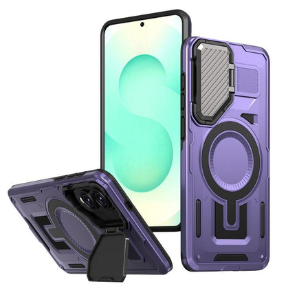 Shield Frame Holder MagSafe Phone Case, For Samsung Galaxy S26 Ultra 5G, For Samsung Galaxy S25 Edge 5G, For Samsung Galaxy S25 5G, For Samsung Galaxy S25+ 5G, For Samsung Galaxy S25 Ultra 5G, For Samsung Galaxy S24 FE 5G