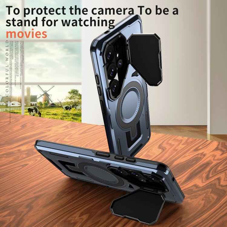 Shield Frame Holder MagSafe Phone Case, For Samsung Galaxy S26 Ultra 5G, For Samsung Galaxy S25 Edge 5G, For Samsung Galaxy S25 5G, For Samsung Galaxy S25+ 5G, For Samsung Galaxy S25 Ultra 5G, For Samsung Galaxy S24 FE 5G