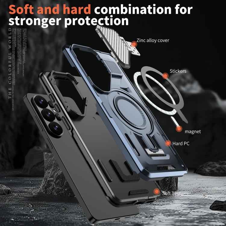 Shield Frame Holder MagSafe Phone Case, For Samsung Galaxy S26 Ultra 5G, For Samsung Galaxy S25 Edge 5G, For Samsung Galaxy S25 5G, For Samsung Galaxy S25+ 5G, For Samsung Galaxy S25 Ultra 5G, For Samsung Galaxy S24 FE 5G