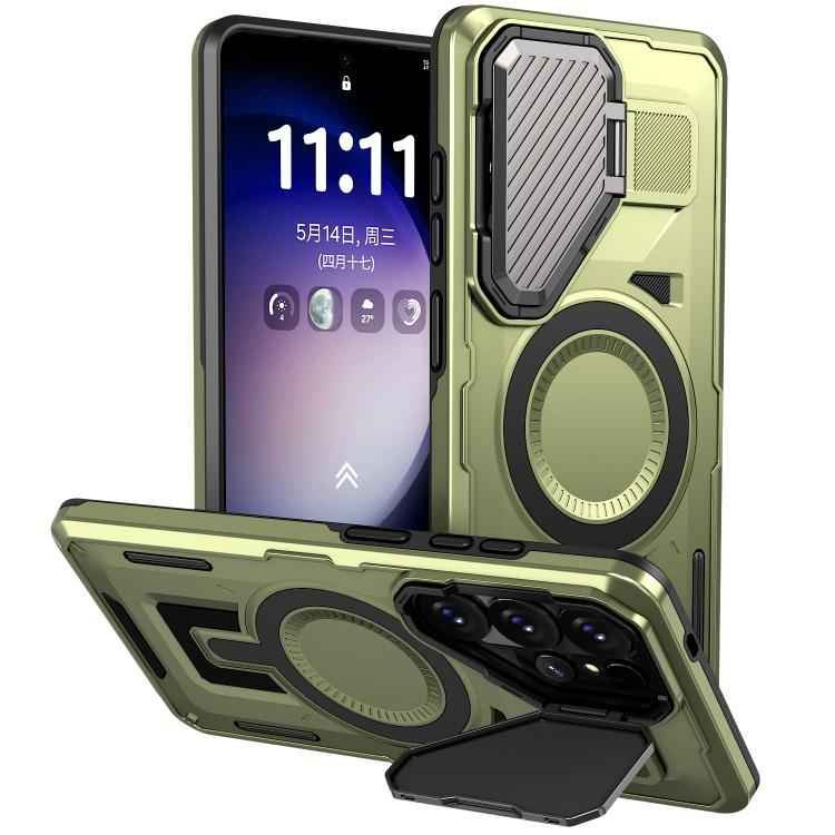 Shield Frame Holder MagSafe Phone Case, For Samsung Galaxy S26 Ultra 5G, For Samsung Galaxy S25 Edge 5G, For Samsung Galaxy S25 5G, For Samsung Galaxy S25+ 5G, For Samsung Galaxy S25 Ultra 5G, For Samsung Galaxy S24 FE 5G