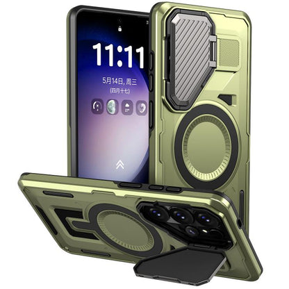 Shield Frame Holder MagSafe Phone Case, For Samsung Galaxy S26 Ultra 5G, For Samsung Galaxy S25 Edge 5G, For Samsung Galaxy S25 5G, For Samsung Galaxy S25+ 5G, For Samsung Galaxy S25 Ultra 5G, For Samsung Galaxy S24 FE 5G