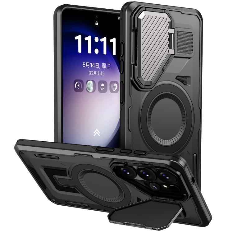 Shield Frame Holder MagSafe Phone Case, For Samsung Galaxy S26 Ultra 5G, For Samsung Galaxy S25 Edge 5G, For Samsung Galaxy S25 5G, For Samsung Galaxy S25+ 5G, For Samsung Galaxy S25 Ultra 5G, For Samsung Galaxy S24 FE 5G