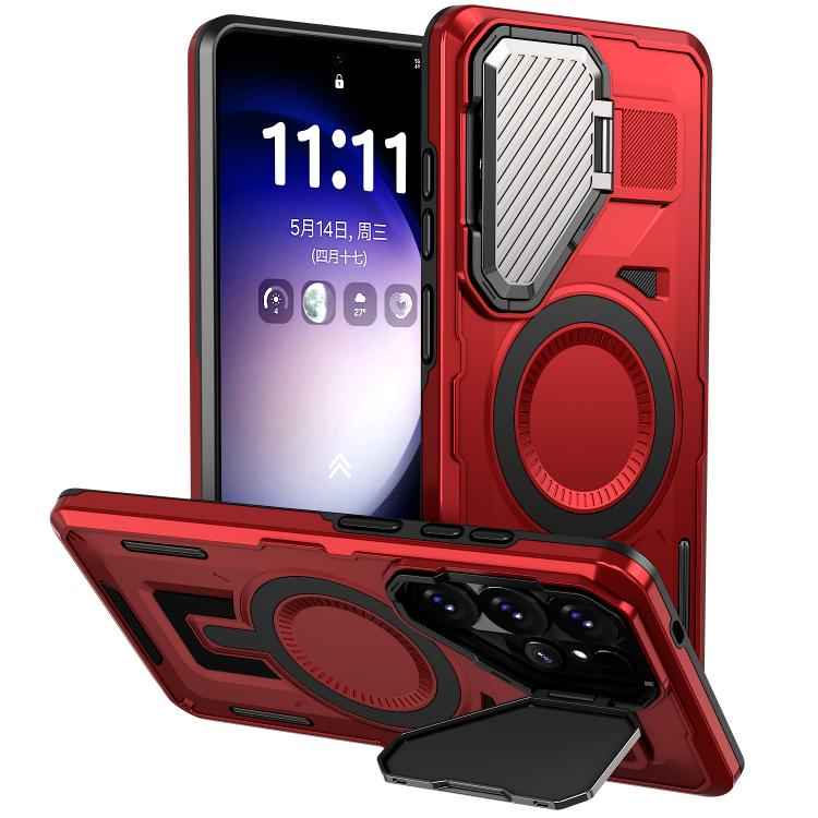 Shield Frame Holder MagSafe Phone Case, For Samsung Galaxy S26 Ultra 5G, For Samsung Galaxy S25 Edge 5G, For Samsung Galaxy S25 5G, For Samsung Galaxy S25+ 5G, For Samsung Galaxy S25 Ultra 5G, For Samsung Galaxy S24 FE 5G