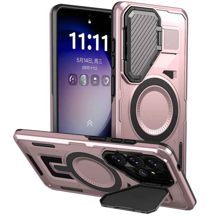 Shield Frame Holder MagSafe Phone Case, For Samsung Galaxy S26 Ultra 5G, For Samsung Galaxy S25 Edge 5G, For Samsung Galaxy S25 5G, For Samsung Galaxy S25+ 5G, For Samsung Galaxy S25 Ultra 5G, For Samsung Galaxy S24 FE 5G