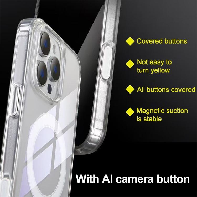 Camera Control AI Button Full Coverage MagSafe Magnetic Clear Phone Case
