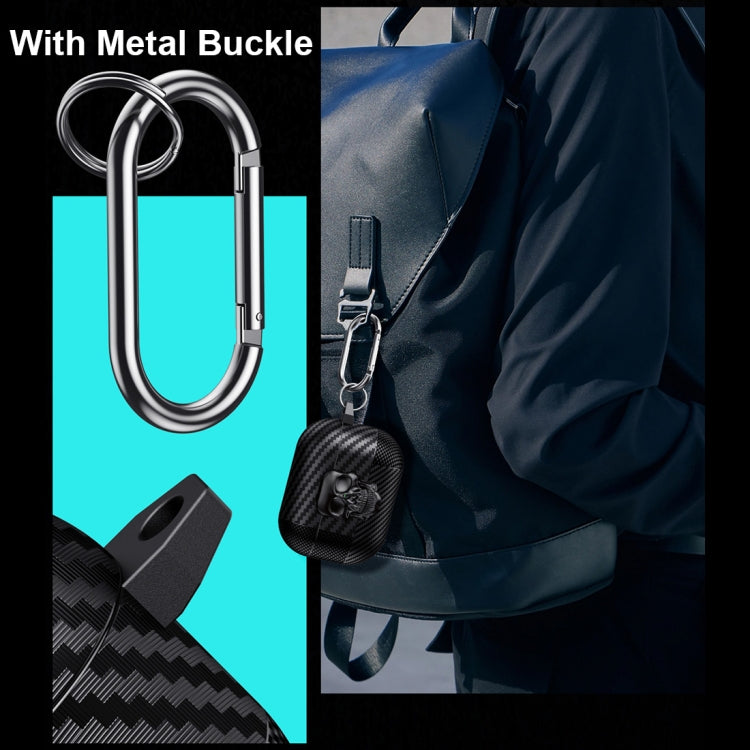 Carbon Fiber Pattern Skull Lock Bluetooth Earphone Protective Case