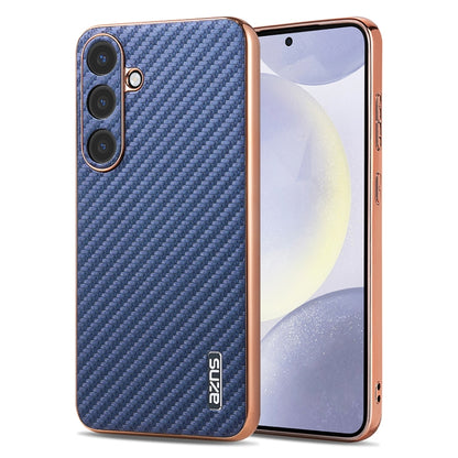 AZNS Electroplated Edge Carbon Fiber Texture Phone Case, For Galaxy S26 FE 5G, For Samsung Galaxy S26+ 5G, For Samsung Galaxy S26 Ultra 5G, For Samsung Galaxy S26 5G, For Samsung Galaxy S25 Edge 5G, For Samsung Galaxy S25 5G, For Samsung Galaxy S25+ 5G...