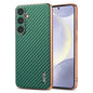 AZNS Electroplated Edge Carbon Fiber Texture Phone Case, For Galaxy S26 FE 5G, For Samsung Galaxy S26+ 5G, For Samsung Galaxy S26 Ultra 5G, For Samsung Galaxy S26 5G, For Samsung Galaxy S25 Edge 5G, For Samsung Galaxy S25 5G, For Samsung Galaxy S25+ 5G...