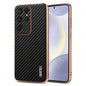 AZNS Electroplated Edge Carbon Fiber Texture Phone Case, For Galaxy S26 FE 5G, For Samsung Galaxy S26+ 5G, For Samsung Galaxy S26 Ultra 5G, For Samsung Galaxy S26 5G, For Samsung Galaxy S25 Edge 5G, For Samsung Galaxy S25 5G, For Samsung Galaxy S25+ 5G...