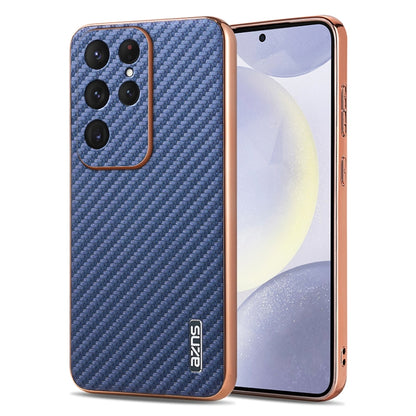 AZNS Electroplated Edge Carbon Fiber Texture Phone Case, For Galaxy S26 FE 5G, For Samsung Galaxy S26+ 5G, For Samsung Galaxy S26 Ultra 5G, For Samsung Galaxy S26 5G, For Samsung Galaxy S25 Edge 5G, For Samsung Galaxy S25 5G, For Samsung Galaxy S25+ 5G...