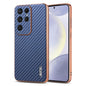 AZNS Electroplated Edge Carbon Fiber Texture Phone Case, For Galaxy S26 FE 5G, For Samsung Galaxy S26+ 5G, For Samsung Galaxy S26 Ultra 5G, For Samsung Galaxy S26 5G, For Samsung Galaxy S25 Edge 5G, For Samsung Galaxy S25 5G, For Samsung Galaxy S25+ 5G...
