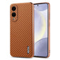 AZNS Electroplated Edge Carbon Fiber Texture Phone Case, For Galaxy S26 FE 5G, For Samsung Galaxy S26+ 5G, For Samsung Galaxy S26 Ultra 5G, For Samsung Galaxy S26 5G, For Samsung Galaxy S25 Edge 5G, For Samsung Galaxy S25 5G, For Samsung Galaxy S25+ 5G...