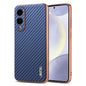 AZNS Electroplated Edge Carbon Fiber Texture Phone Case, For Galaxy S26 FE 5G, For Samsung Galaxy S26+ 5G, For Samsung Galaxy S26 Ultra 5G, For Samsung Galaxy S26 5G, For Samsung Galaxy S25 Edge 5G, For Samsung Galaxy S25 5G, For Samsung Galaxy S25+ 5G...