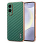 AZNS Electroplated Edge Carbon Fiber Texture Phone Case, For Galaxy S26 FE 5G, For Samsung Galaxy S26+ 5G, For Samsung Galaxy S26 Ultra 5G, For Samsung Galaxy S26 5G, For Samsung Galaxy S25 Edge 5G, For Samsung Galaxy S25 5G, For Samsung Galaxy S25+ 5G...