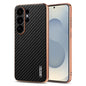 AZNS Electroplated Edge Carbon Fiber Texture Phone Case, For Galaxy S26 FE 5G, For Samsung Galaxy S26+ 5G, For Samsung Galaxy S26 Ultra 5G, For Samsung Galaxy S26 5G, For Samsung Galaxy S25 Edge 5G, For Samsung Galaxy S25 5G, For Samsung Galaxy S25+ 5G...