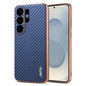 AZNS Electroplated Edge Carbon Fiber Texture Phone Case, For Galaxy S26 FE 5G, For Samsung Galaxy S26+ 5G, For Samsung Galaxy S26 Ultra 5G, For Samsung Galaxy S26 5G, For Samsung Galaxy S25 Edge 5G, For Samsung Galaxy S25 5G, For Samsung Galaxy S25+ 5G...