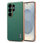 AZNS Electroplated Edge Carbon Fiber Texture Phone Case, For Galaxy S26 FE 5G, For Samsung Galaxy S26+ 5G, For Samsung Galaxy S26 Ultra 5G, For Samsung Galaxy S26 5G, For Samsung Galaxy S25 Edge 5G, For Samsung Galaxy S25 5G, For Samsung Galaxy S25+ 5G...