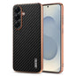 AZNS Electroplated Edge Carbon Fiber Texture Phone Case, For Galaxy S26 FE 5G, For Samsung Galaxy S26+ 5G, For Samsung Galaxy S26 Ultra 5G, For Samsung Galaxy S26 5G, For Samsung Galaxy S25 Edge 5G, For Samsung Galaxy S25 5G, For Samsung Galaxy S25+ 5G...