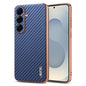 AZNS Electroplated Edge Carbon Fiber Texture Phone Case, For Galaxy S26 FE 5G, For Samsung Galaxy S26+ 5G, For Samsung Galaxy S26 Ultra 5G, For Samsung Galaxy S26 5G, For Samsung Galaxy S25 Edge 5G, For Samsung Galaxy S25 5G, For Samsung Galaxy S25+ 5G...