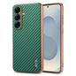 AZNS Electroplated Edge Carbon Fiber Texture Phone Case, For Galaxy S26 FE 5G, For Samsung Galaxy S26+ 5G, For Samsung Galaxy S26 Ultra 5G, For Samsung Galaxy S26 5G, For Samsung Galaxy S25 Edge 5G, For Samsung Galaxy S25 5G, For Samsung Galaxy S25+ 5G...