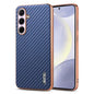 AZNS Electroplated Edge Carbon Fiber Texture Phone Case, For Galaxy S26 FE 5G, For Samsung Galaxy S26+ 5G, For Samsung Galaxy S26 Ultra 5G, For Samsung Galaxy S26 5G, For Samsung Galaxy S25 Edge 5G, For Samsung Galaxy S25 5G, For Samsung Galaxy S25+ 5G...