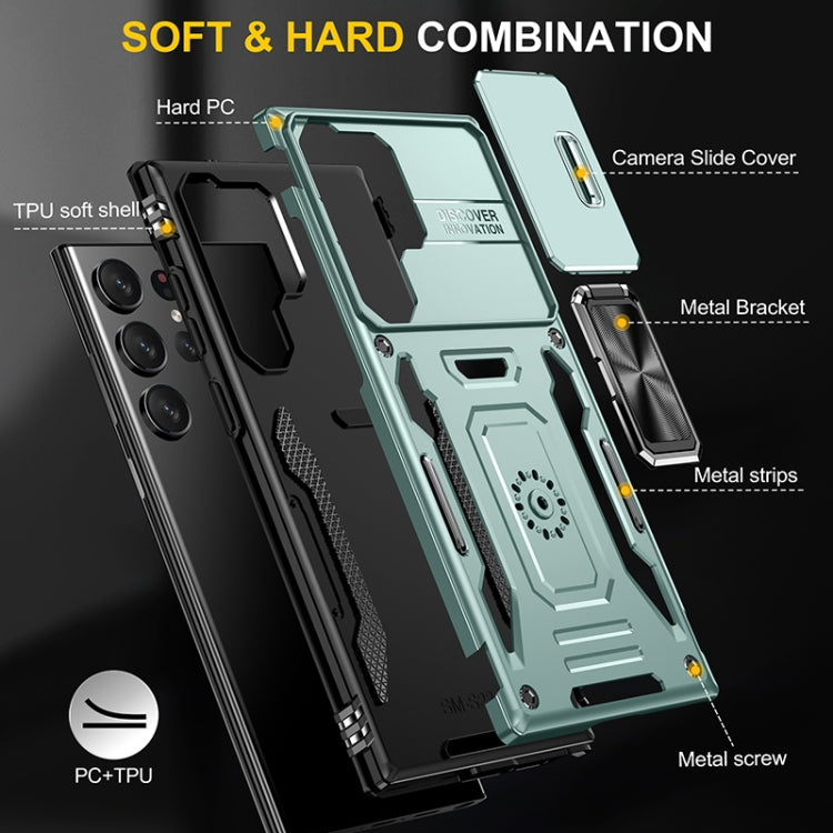 Armor PC Hybrid TPU Camera Shield Phone Case, For Samsung Galaxy S25 Ultra 5G, For Samsung Galaxy S24 FE 5G