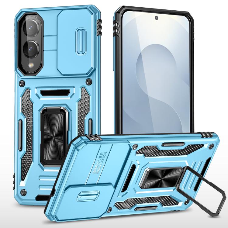 Armor PC Hybrid TPU Camera Shield Phone Case, For Samsung Galaxy S26 Ultra 5G, For Samsung Galaxy S26 5G, For Samsung Galaxy S25 FE 5G, For Samsung Galaxy S25 Edge 5G, For Samsung Galaxy S25 5G, For Samsung Galaxy S25+ 5G