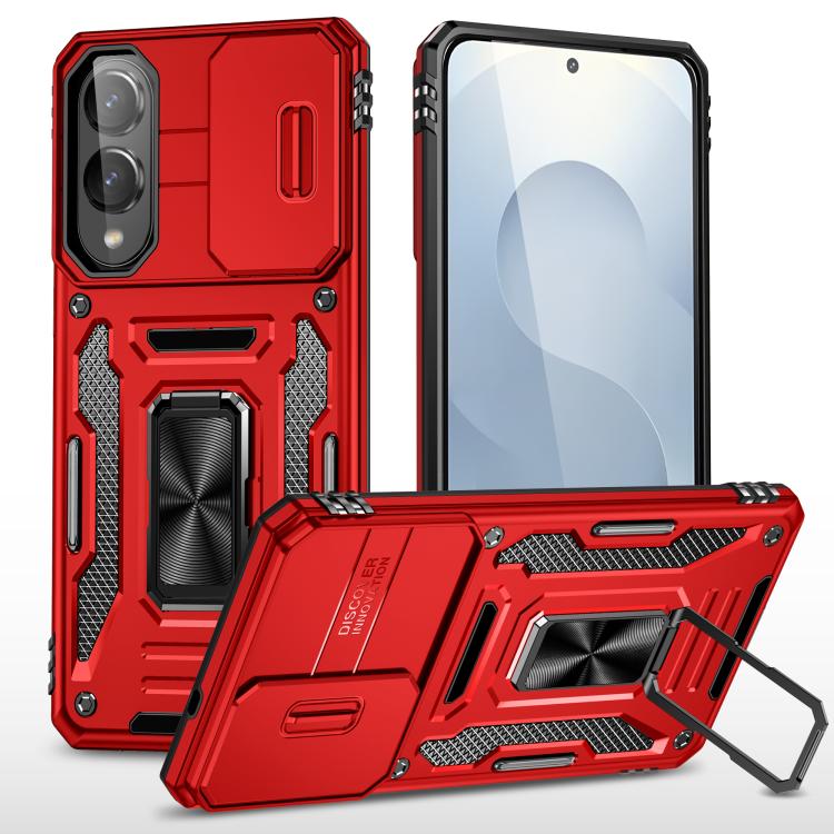 Armor PC Hybrid TPU Camera Shield Phone Case, For Samsung Galaxy S26 Ultra 5G, For Samsung Galaxy S26 5G, For Samsung Galaxy S25 FE 5G, For Samsung Galaxy S25 Edge 5G, For Samsung Galaxy S25 5G, For Samsung Galaxy S25+ 5G