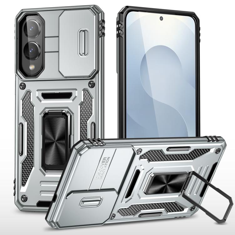 Armor PC Hybrid TPU Camera Shield Phone Case, For Samsung Galaxy S26 Ultra 5G, For Samsung Galaxy S26 5G, For Samsung Galaxy S25 FE 5G, For Samsung Galaxy S25 Edge 5G, For Samsung Galaxy S25 5G, For Samsung Galaxy S25+ 5G