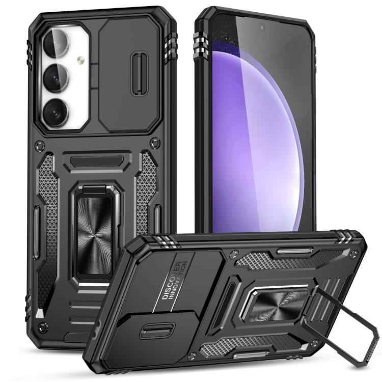 Armor PC Hybrid TPU Camera Shield Phone Case, For Samsung Galaxy S26 Ultra 5G, For Samsung Galaxy S26 5G, For Samsung Galaxy S25 FE 5G, For Samsung Galaxy S25 Edge 5G, For Samsung Galaxy S25 5G, For Samsung Galaxy S25+ 5G