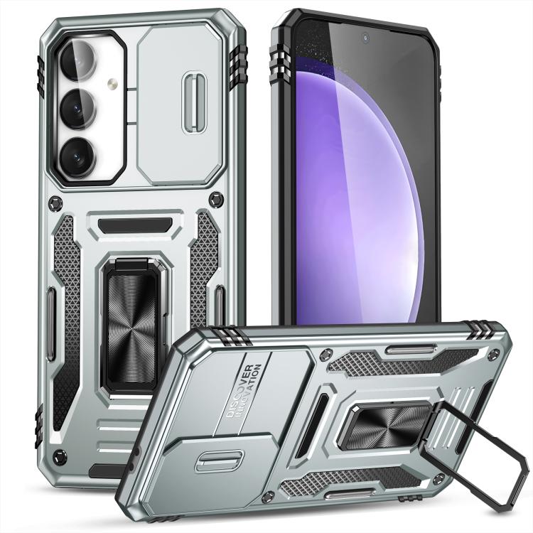 Armor PC Hybrid TPU Camera Shield Phone Case, For Samsung Galaxy S26 Ultra 5G, For Samsung Galaxy S26 5G, For Samsung Galaxy S25 FE 5G, For Samsung Galaxy S25 Edge 5G, For Samsung Galaxy S25 5G, For Samsung Galaxy S25+ 5G