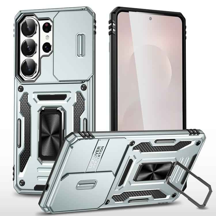 Armor PC Hybrid TPU Camera Shield Phone Case, For Samsung Galaxy S26 Ultra 5G, For Samsung Galaxy S26 5G, For Samsung Galaxy S25 FE 5G, For Samsung Galaxy S25 Edge 5G, For Samsung Galaxy S25 5G, For Samsung Galaxy S25+ 5G