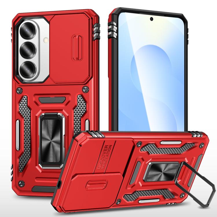 Armor PC Hybrid TPU Camera Shield Phone Case, For Samsung Galaxy S26 Ultra 5G, For Samsung Galaxy S26 5G, For Samsung Galaxy S25 FE 5G, For Samsung Galaxy S25 Edge 5G, For Samsung Galaxy S25 5G, For Samsung Galaxy S25+ 5G