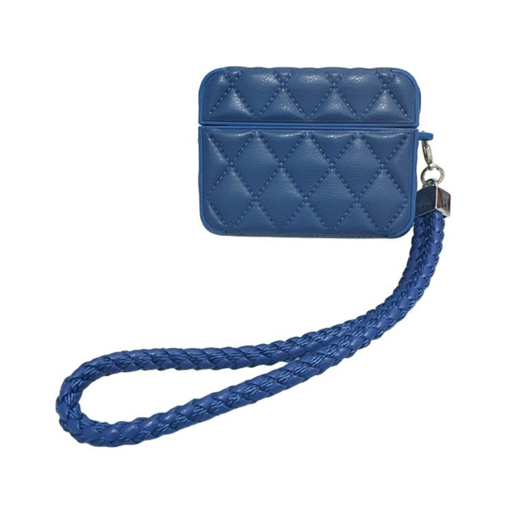 Down Coat Texture PU Earbuds Box PC Case with Lanyard