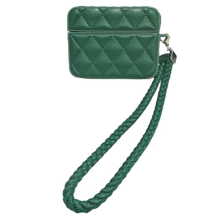 Down Coat Texture PU Earbuds Box PC Case with Lanyard