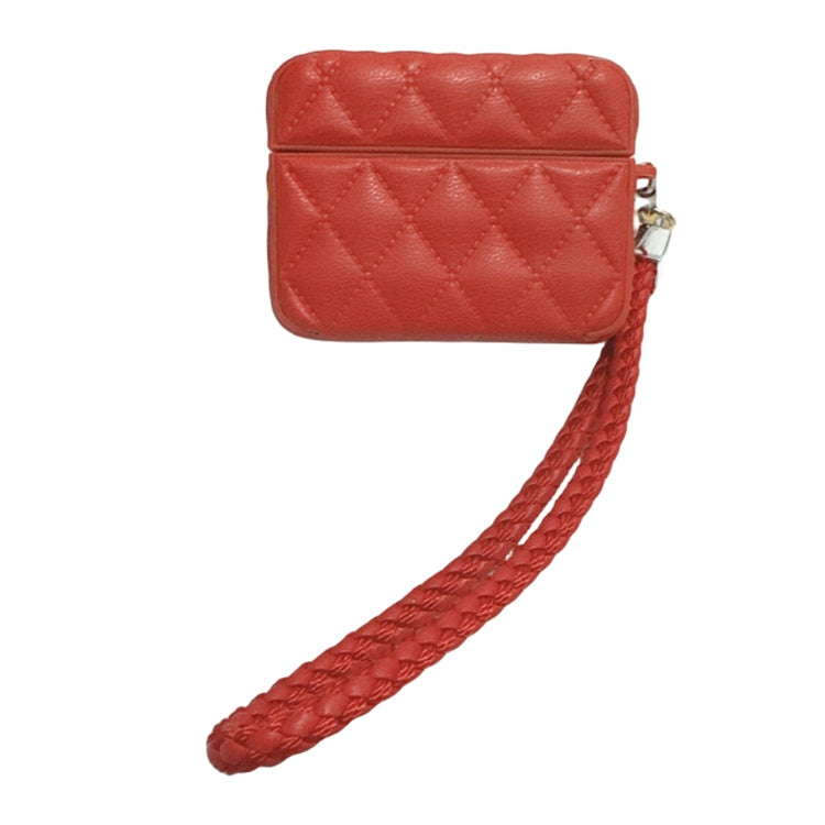 Down Coat Texture PU Earbuds Box PC Case with Lanyard