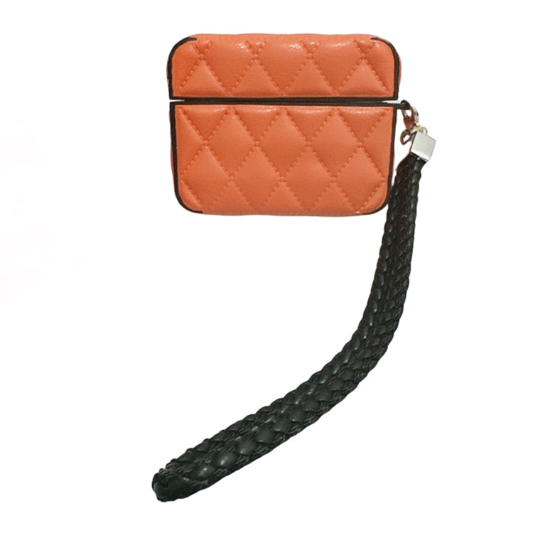 Down Coat Texture PU Earbuds Box PC Case with Lanyard