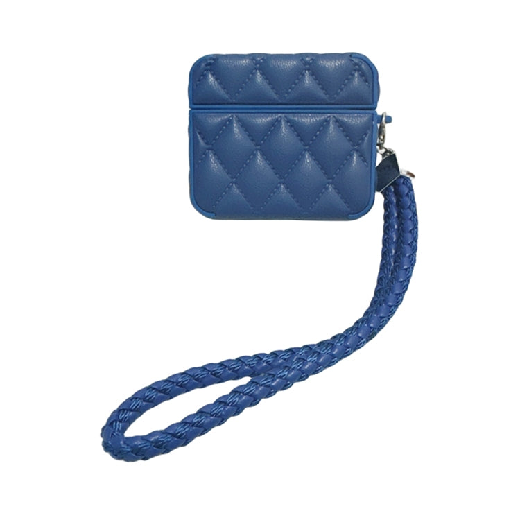 Down Coat Texture PU Earbuds Box PC Case with Lanyard