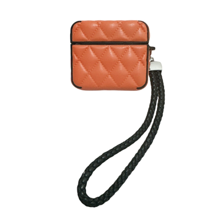 Down Coat Texture PU Earbuds Box PC Case with Lanyard