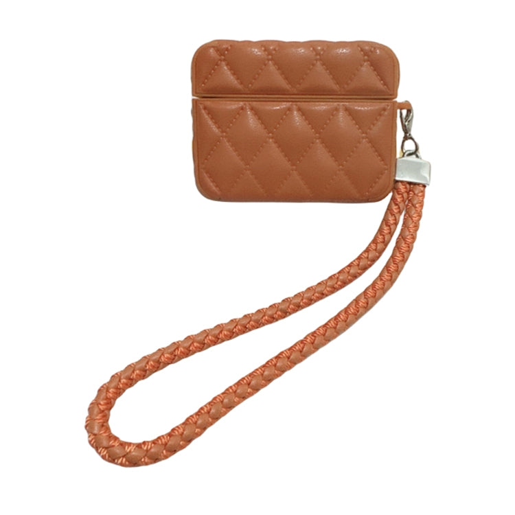 Down Coat Texture PU Earbuds Box PC Case with Lanyard