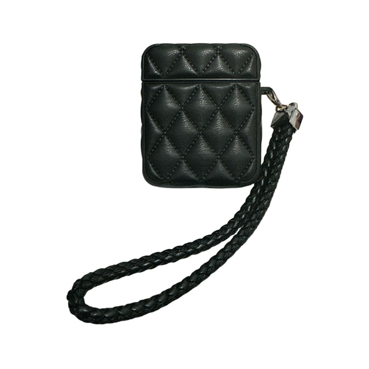 Down Coat Texture PU Earbuds Box PC Case with Lanyard